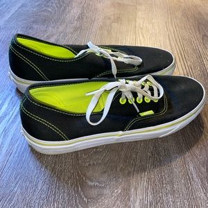 Vans Authentic Black and Lime Green Shoes Men’s 9.5 Women’s 11